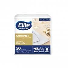 Servilleta Elite Excellence gourmet blanca 1hj- 40x40cm 50un paq