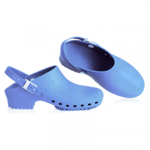 Zueco Calzuro S, 46-47 celeste, sin perforaciones, con soporte (SKU 10080041)