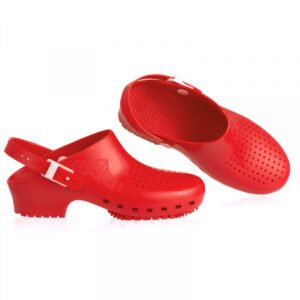 Zueco Calzuro C 34-35 rojo, con perforaciones, con soporte (SKU 10080024)
