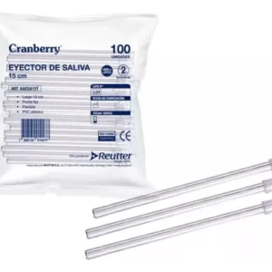 Eyector saliva 15 cm transparente, 100 un