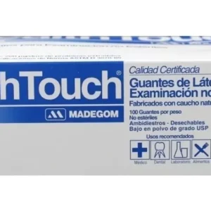 Guante procedim Health Touch celeste no esteril talla S